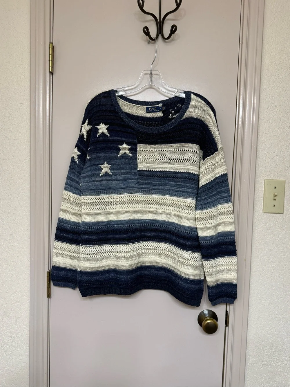 Polo by Ralph Lauren Navy & White Striped Star Sweater - Women